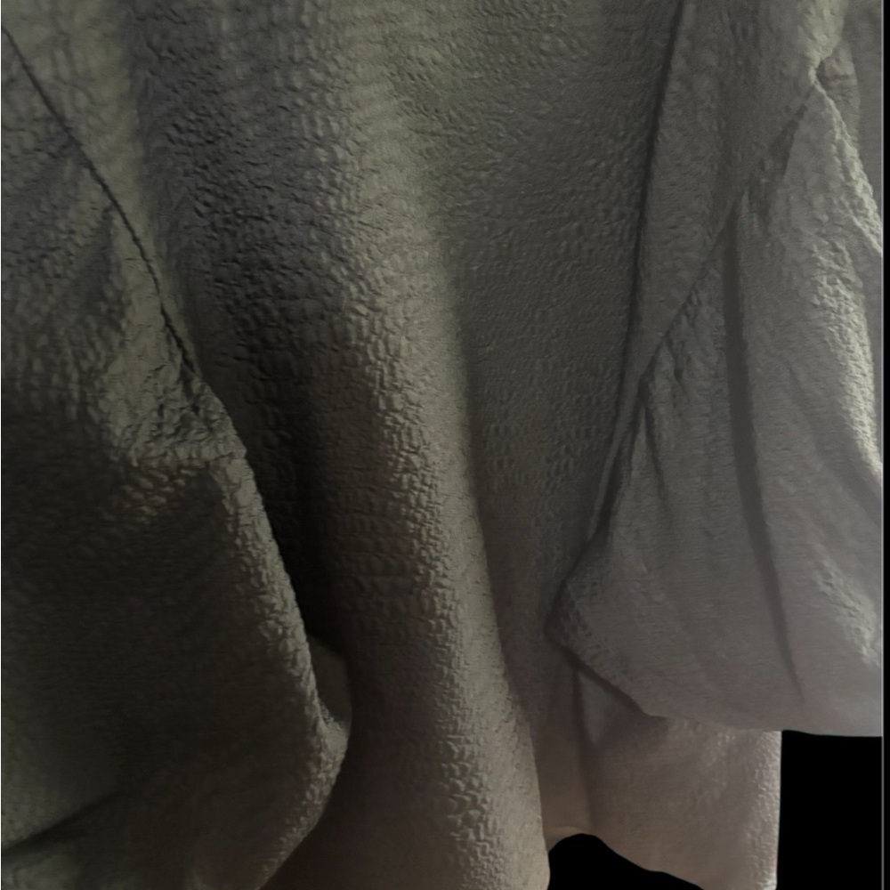 Textured Black Puff Sleeve Top with high/low one size fits all. - Picture 3 of 6